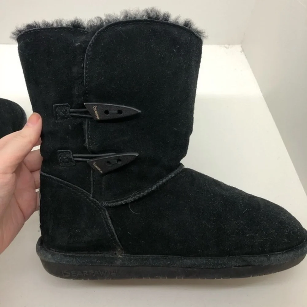 Bearpaw black suede winter fashion boots Abigail